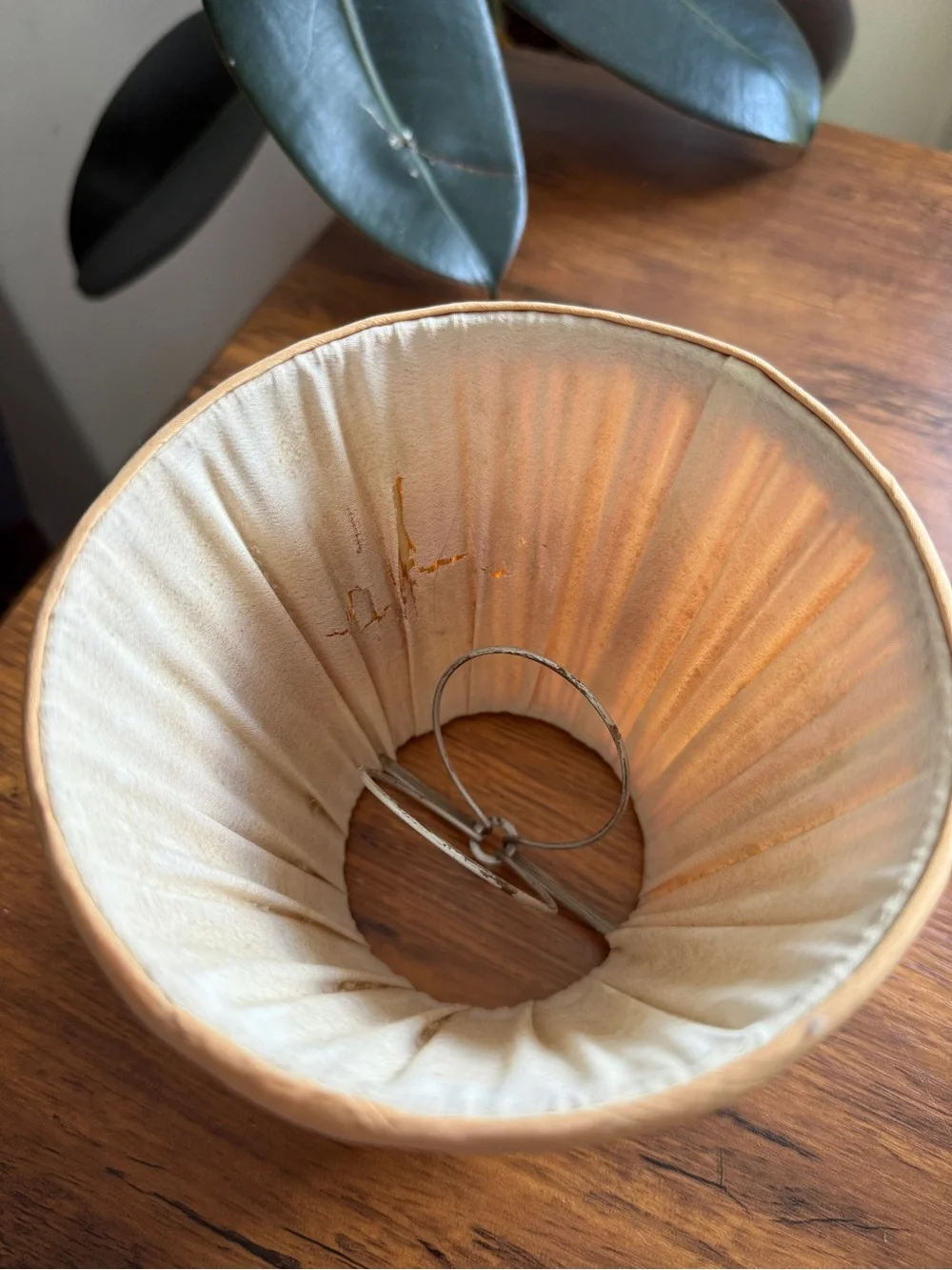 Orange Pleated Fabric Lamp Shade - Unbranded